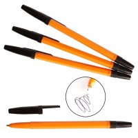 Ручка шариковая 1.0 мм черная , корпус оранжевый CL51-1 