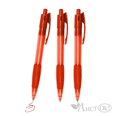 Ручка шариковая 0.7 мм красная ,корпус красный, автомат 8775-2 J.Otten 