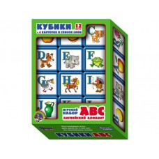 Игра с кубиками и карточками «АВС-английский алфавит» 00352 Десятое королевство 