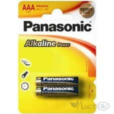Батарейка LR03 Panasonic Alkaline Power 2хBL (цена за блистер 2 шт) LR03REB/2BP 