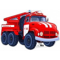 Плакат вырубка. А4 Пожарная машина, 360х280 мм ФМ1-9750 Сфера 