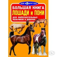 Книжка Большая книга. Лошади и пони, формат 245*340, 16стр Кредо 