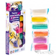 Набор теста для лепки 6цв. 30гр. с блестками TA1091 GENIO KIDS-ART 