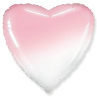 Шарик возд. фольга Сердце Бело-розовый градиент 18