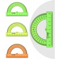 Транспортир 8см 180° NEON Crystal ассорти ТР01 Стамм 