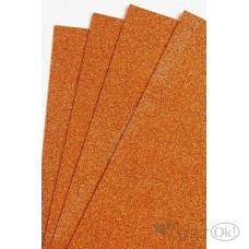 Фоамиран глиттерный лист А4 2мм оранжевый №003 (медный №002) 807-10 