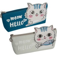 Пенал мягкий 1 отделение, Meow Hello апплик.к/з 210*80*50 мм 7026913 deVente 