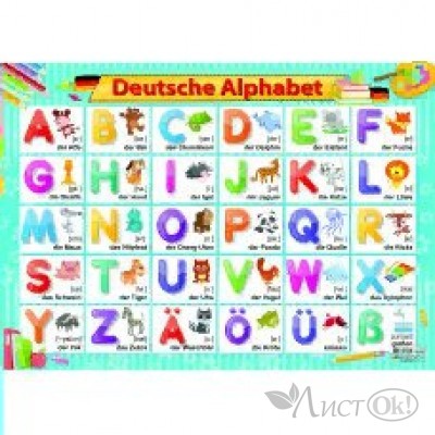 Плакат Немецкий алфавит А2 (420*594) 4528 Квадра 