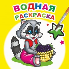 Раскраска водная А5 200*200 мм Заботливый енот, 16 стр (8 иллюст.), мел. обложка ЛЕДА 