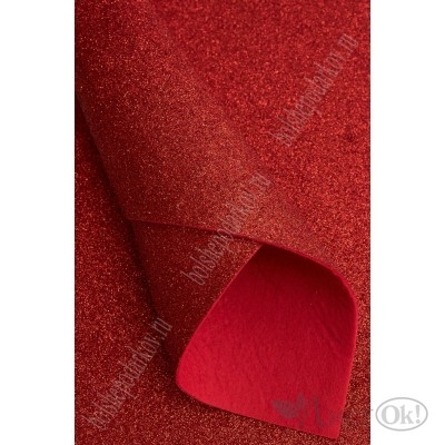 Фетр с блестками Лист А4 2мм, красный №001 812-284 