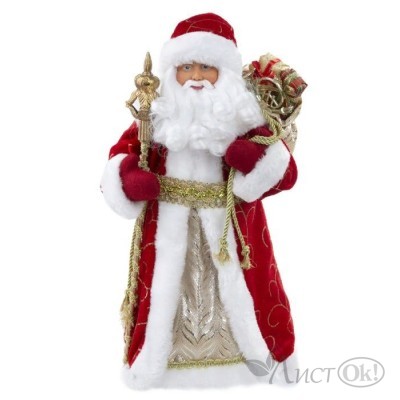 Фигурка Дед Мороз 32см в красной шубе из пластика и ткани 86565 Феникс Презент 