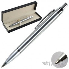 Ручка подарочная в футляре серебряный корпус, нажимной механизм, 1,0 мм синяя, картонный футляр 183693 FIORENZO 