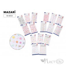 Наклейки декоративные, 9.3*16.5 см, 16 дизайнов, ОПП-упаковка M-8654 MAZARI 