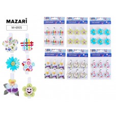 Набор прищепок декор. 45мм CUTE FLOWERS 6шт. в ассортименте, ОПП M-6935 MAZARI 