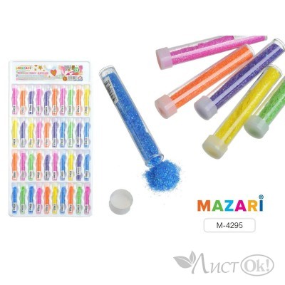 Блестки неоновые декоративные, в пластиковой тубе с крышкой, микс 6 цветов M-4295 MAZARI 
