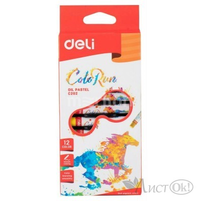 Пастель масляная 12цв Colorun карт.уп. EC20200 DELI 
