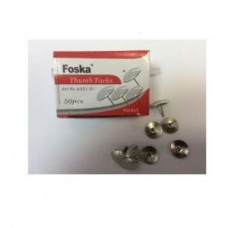 Кнопки канцелярские 50шт.11 мм никель. AS21-01 Foska 
