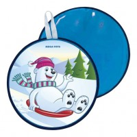 Ледянка мягкая 40см, c принтом медведь на ледянке, голубая 15311 ПК Лидер 