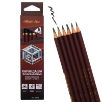 Карандаши ч/гр 2Н,НВ,В,2В,4В,6В заточенные, трехгр. ,цена за набор 6шт 9808-6 Профи-Арт Карандаши ч/гр 2Н,НВ,В,2В,4В,6В заточенные, трехгр. ,цена за набор 6шт 9808-6 Профи-Арт