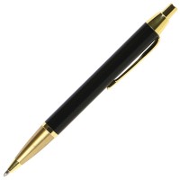 Ручка подарочная в футляре черный корпус нажимной механизм, 1,0 мм синяя, картонный футляр 183692 FIORENZO 