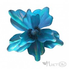 Украшение Цветок 23см полиэстр, голубой 216487 Льдинка 