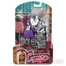 Одежда для куклы 29 см, комплект одежды и акс для Софии, блистер SETDRESS-6-S-BB Карапуз 