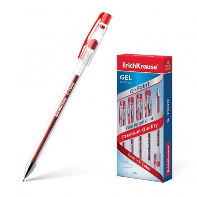 Ручка гелевая 0.38 мм красная G-Point 17629 ERICH KRAUSE 
