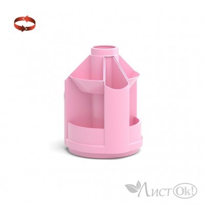 Подставка для канцелярских принадлежностей вращающаяся Mini Desk, Pastel, розовая 51470 ERICH KRAUSE 