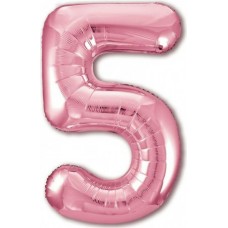 Шарик возд. фольга Цифра 5. Agura Slim Розовый фламинго (40''/102 см) 2139785 
