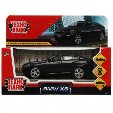 Машинка инерц. металл. BMW X6 12 см, двери, багаж, черный, кор. X6-12-BK ТехноПарк 