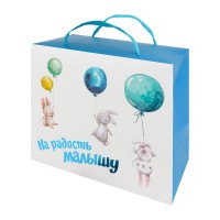 Пакет подарочный -коробка 15*11*9 см,  с глян.лам и тис. фольгой, 250 гр., 