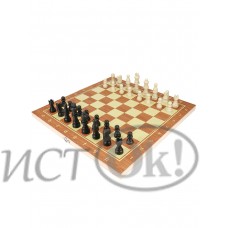 Шахматы деревянные (34х17х3.5 см),фигуры пластик, в коробке AN02585 Рыжий кот 