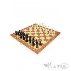 Шахматы деревянные (34х17х3.5 см), фигуры пластик, в коробке AN02585 Рыжий кот 