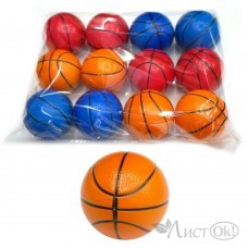 Мяч мягкий 6,3см, Баскетбол, полиуретан, в ассорт., в пак. PU63-123 