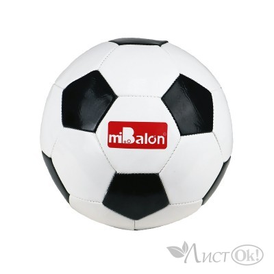 Мяч футбольный 1 слой, черный+белый цвет, размер 5, окружность 70 см AN01117 
