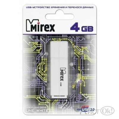Флешка USB память 4Gb Line White 13600-FMULWH04 Mirex 