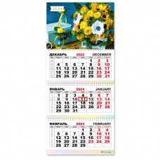 Календарь квартальный 2024 Цветы 7824 ...