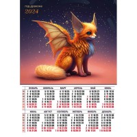 Календарь плакат А2 2024 Символ года. Дракон 8079 Квадра 