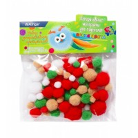 Набор Помпоны 80 шт, микс, 8 видов, пакет с европодвесом  Набор Помпоны 80 шт, микс, 8 видов, пакет с европодвесом