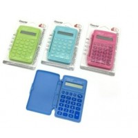 Калькулятор карманный с крышкой, 8 разр, 10*6 см, цвета в ассортименте CC-318 Carmin 