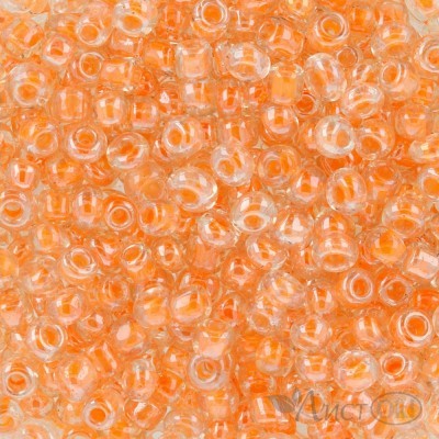 Бисер круглый прозрачный 2мм 10г яр.оранжевый с бензиновым покрытием №2211 Zlatka 
