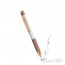 Ручка подарочная цвет корпуса белый+золото, металл+пластик, 0.7мм,автомат, стилус В2003-2 