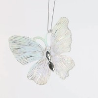 Украшение Бабочка 10см акрил, прозрачный, радужный перламутр 231366 Льдинка 