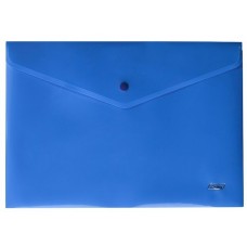 Папка-конверт с кнопкой А4, 18мкр, синяя (с ед. штрихкодом) AKk4_00002 Hatber 