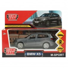 Машинка металл BMW X5 M-SPORT 12 см, двери, багаж, инерц, мокрый асфальт, кор X5-12-GY ТехноПарк 