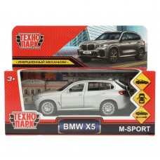 Машинка металл BMW X5 M-SPORT 12 см, двери, багаж, инерц, серебристый, кор X5-12-SR ТехноПарк 