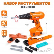 Набор инструменты с дрелью на бат. на блистере 2 вида YF796-1 Tongde 