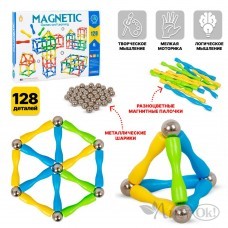 Конструктор магнитный 128дет.  в коробке AQ-916 Tongde 