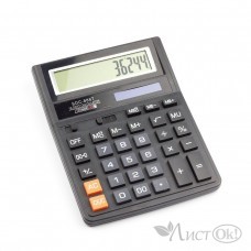 Калькулятор настольный 12-разр.190*148*20 мм, двойное питание, черный, 