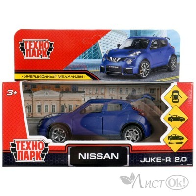 Машинка инерц. металл.  NISSAN JUKE-R 2.0 SOFT 12 см, двер, багаж, синий, кор. JUKE-12FIL-BU ТехноПарк 